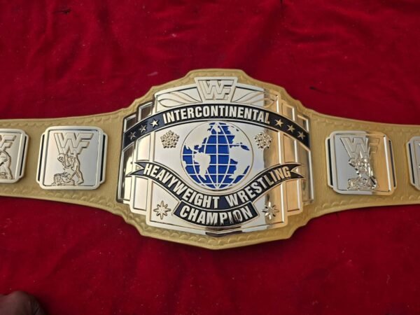 Classic WWF Intercontinental Heavyweight Wrestling Championship Belt |  Brass Golden Strap Edition